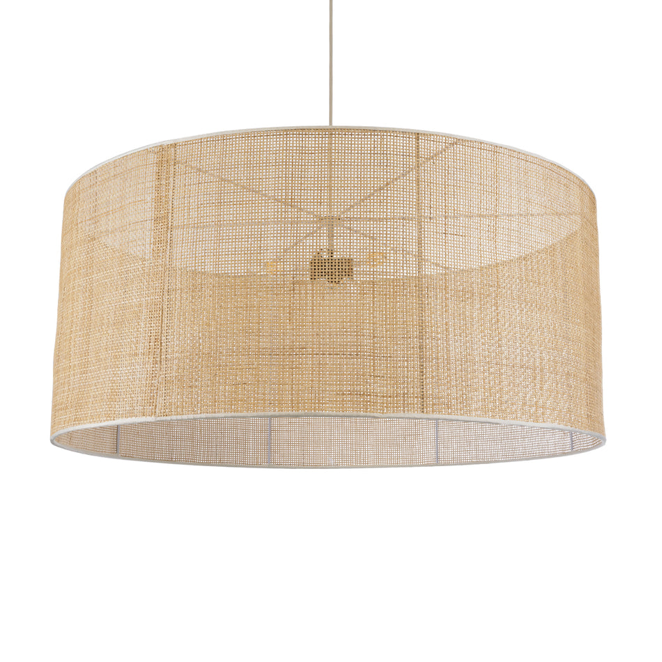 GLOBOSTAR® YOTTO 01823 Boho Κρεμαστό Φωτιστικό Οροφής με Ντουί 3 x E27 AC 220-240V IP20 - Μπεζ - Μ90 x Π90 x Υ40cm