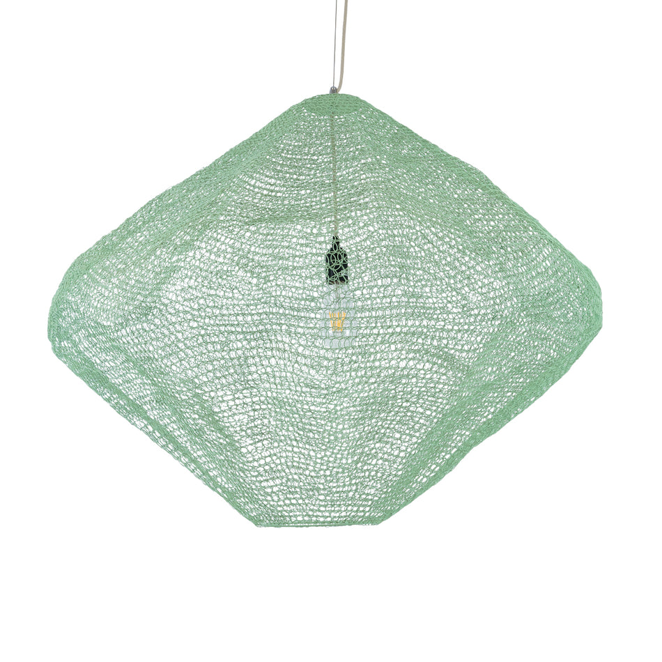 GLOBOSTAR® KENTUCKY 01870 Vintage Κρεμαστό Φωτιστικό Οροφής με Ντουί 1 x E27 AC 220-240V IP20 - Τιρκουάζ - Μ90 x Π90 x Υ70cm