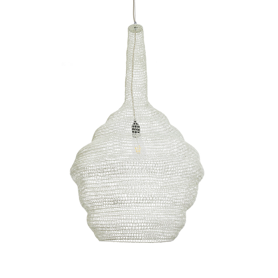 GLOBOSTAR® KENTUCKY 01883 Vintage Κρεμαστό Φωτιστικό Οροφής με Ντουί 1 x E27 AC 220-240V IP20 - Λευκό - Μ60 x Π60 x Υ90cm