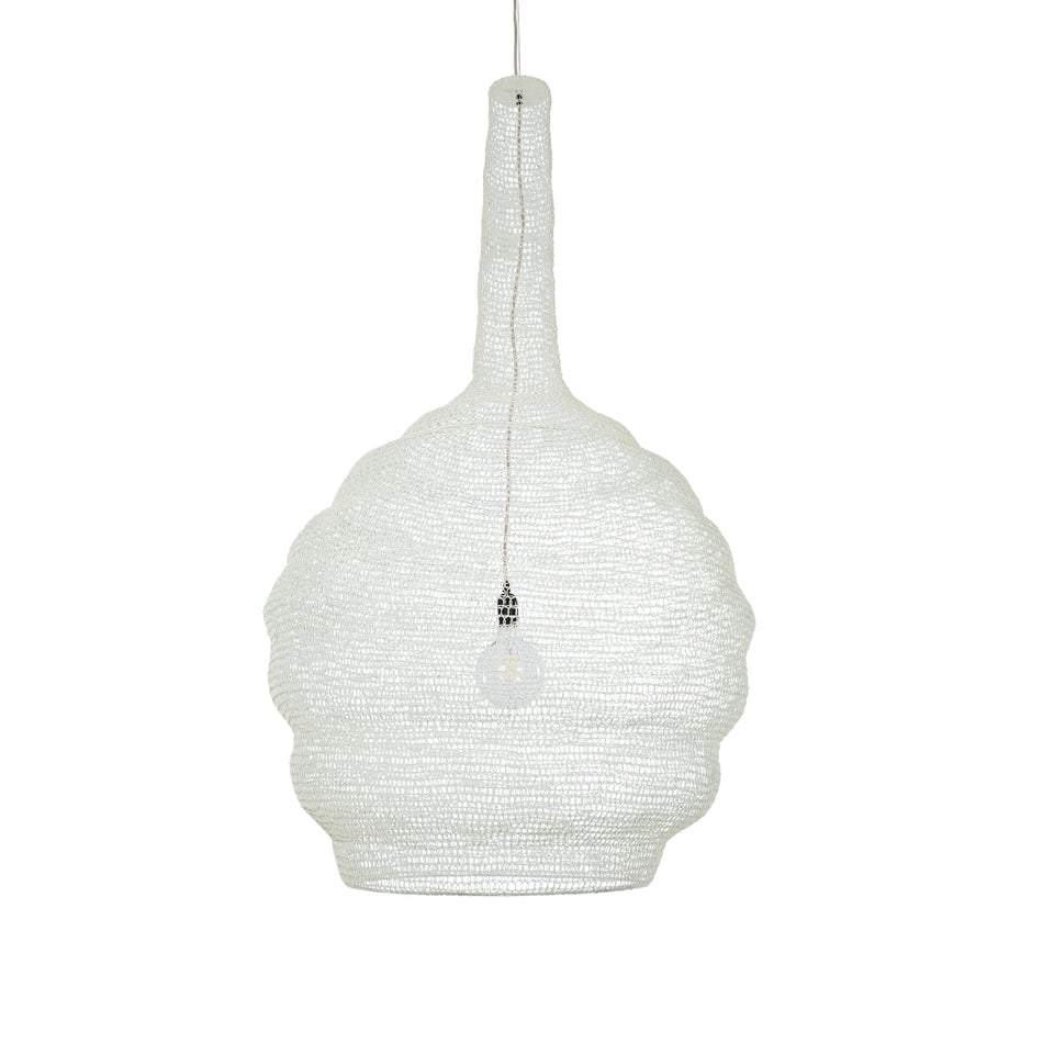 GLOBOSTAR® KENTUCKY 01886 Vintage Κρεμαστό Φωτιστικό Οροφής με Ντουί 1 x E27 AC 220-240V IP20 - Λευκό - Μ90 x Π90 x Υ150cm