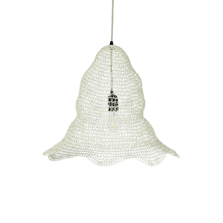 GLOBOSTAR® KENTUCKY 01889 Vintage Κρεμαστό Φωτιστικό Οροφής με Ντουί 1 x E27 AC 220-240V IP20 - Λευκό - Μ50 x Π50 x Υ48cm