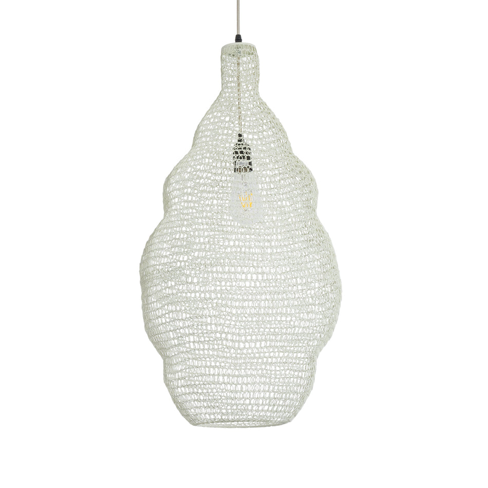 GLOBOSTAR® KENTUCKY 01895 Vintage Κρεμαστό Φωτιστικό Οροφής με Ντουί 1 x E27 AC 220-240V IP20 - Λευκό - Μ40 x Π40 x Υ70cm