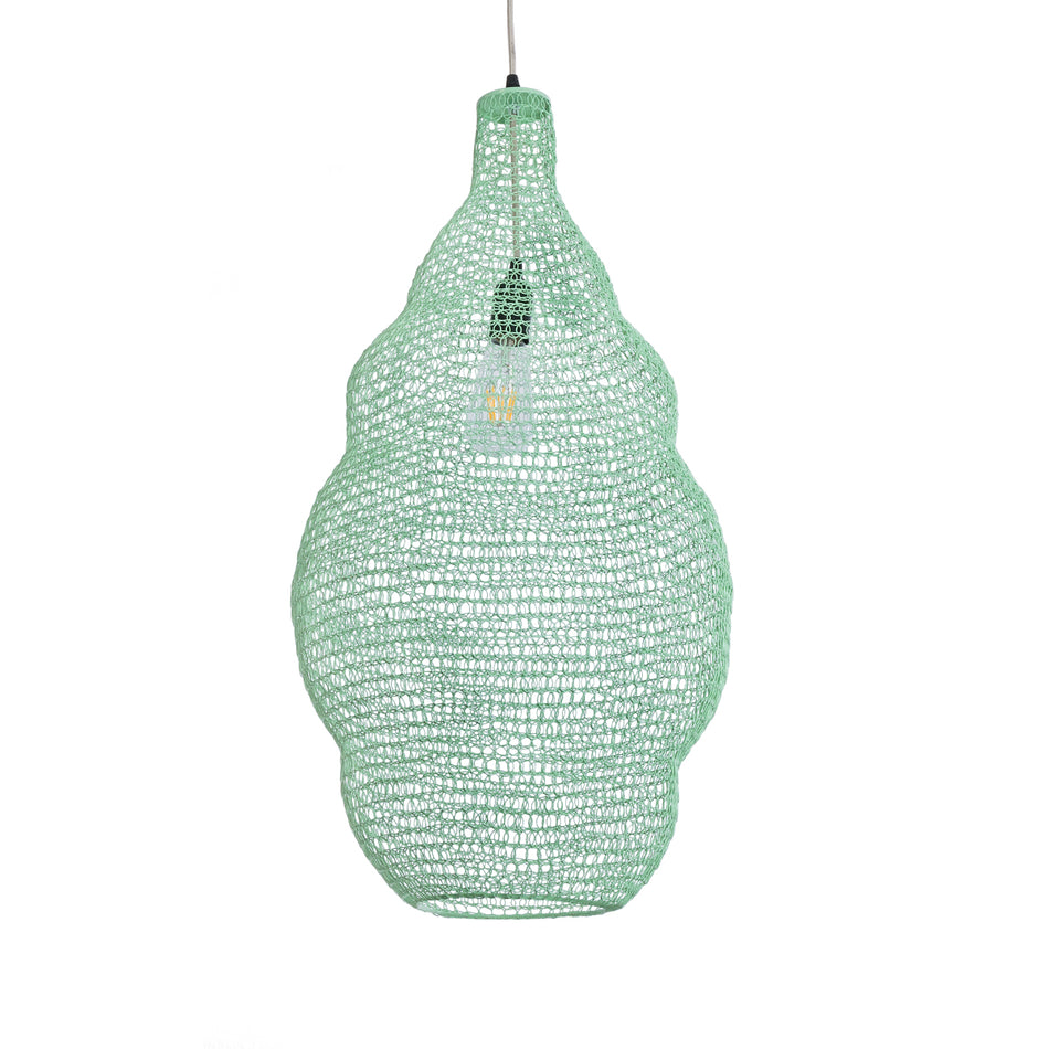 GLOBOSTAR® KENTUCKY 01897 Vintage Κρεμαστό Φωτιστικό Οροφής με Ντουί 1 x E27 AC 220-240V IP20 - Τιρκουάζ - Μ40 x Π40 x Υ70cm