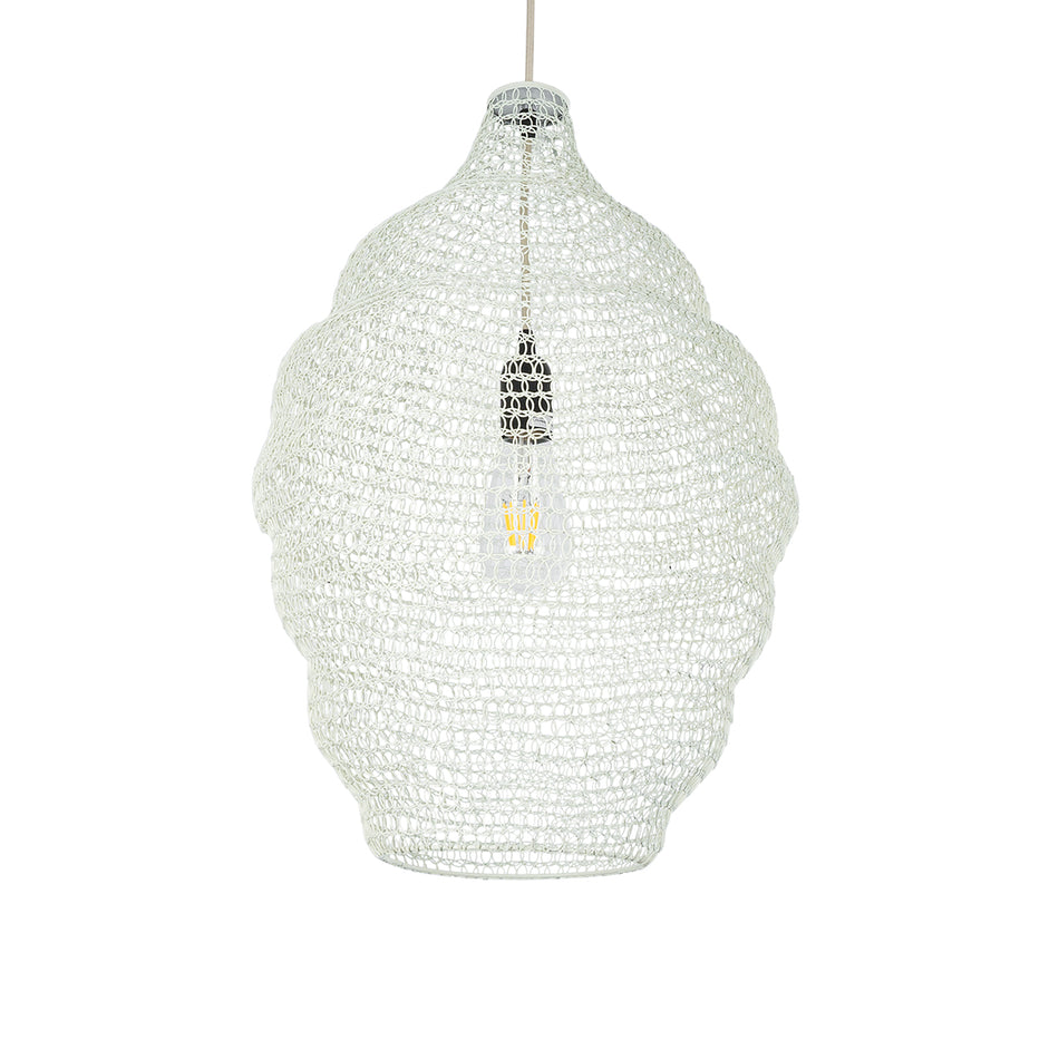 GLOBOSTAR® KENTUCKY 01898 Vintage Κρεμαστό Φωτιστικό Οροφής με Ντουί 1 x E27 AC 220-240V IP20 - Λευκό - Μ40 x Π40 x Y60cm