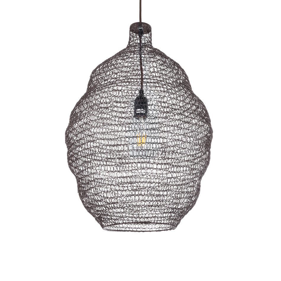 GLOBOSTAR® KENTUCKY 01899 Vintage Κρεμαστό Φωτιστικό Οροφής με Ντουί 1 x E27 AC 220-240V IP20 - Καφέ - Μ40 x Π40 x Y60cm