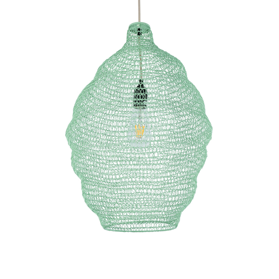 GLOBOSTAR® KENTUCKY 01900 Vintage Κρεμαστό Φωτιστικό Οροφής με Ντουί 1 x E27 AC 220-240V IP20 - Τιρκουάζ - Μ40 x Π40 x Y60cm