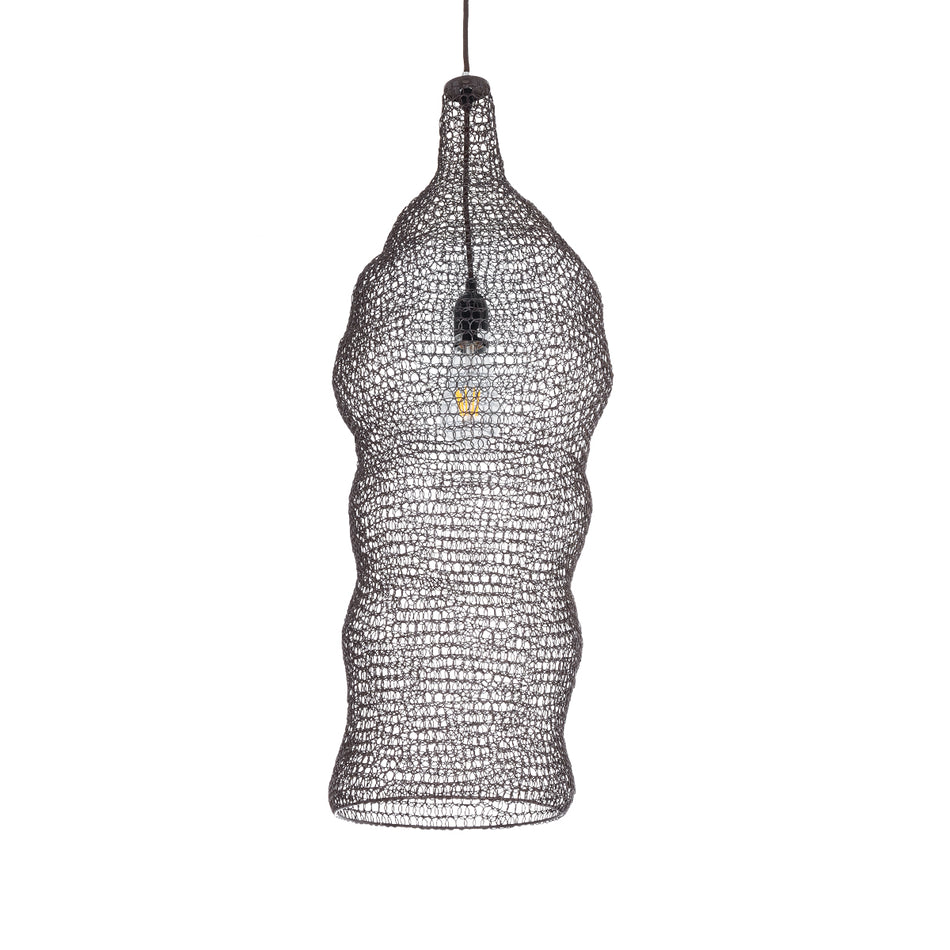 GLOBOSTAR® KENTUCKY 01905 Vintage Κρεμαστό Φωτιστικό Οροφής με Ντουί 1 x E27 AC 220-240V IP20 - Καφέ - Μ30 x Π30 x Y80cm