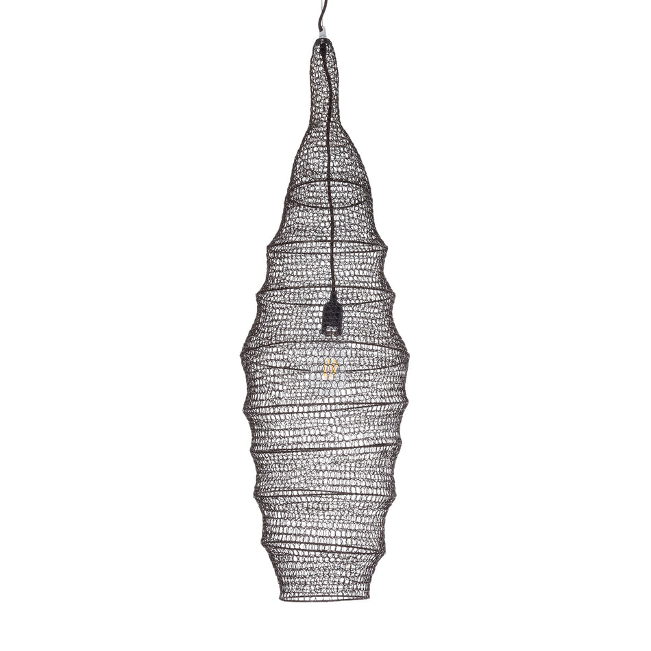 GLOBOSTAR® KENTUCKY 01908 Vintage Κρεμαστό Φωτιστικό Οροφής με Ντουί 1 x E27 AC 220-240V IP20 - Καφέ - Μ30 x Π30 x Y105cm