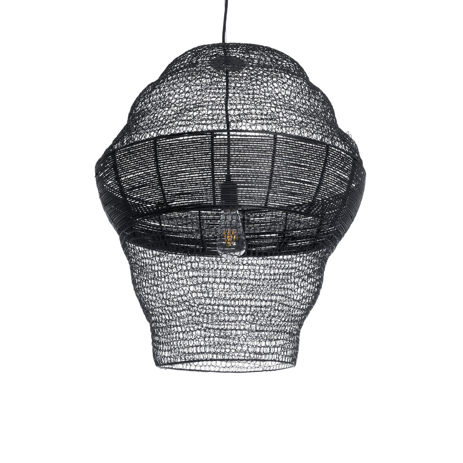 GLOBOSTAR® KENTUCKY 01912 Vintage Κρεμαστό Φωτιστικό Οροφής με Ντουί 1 x E27 AC 220-240V IP20 - Μαύρο - Μ60 x Π60 x Υ70cm