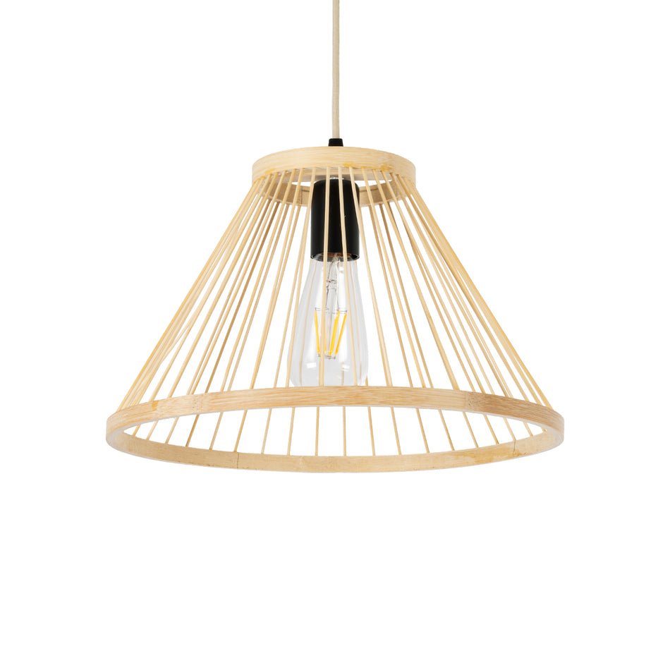 GLOBOSTAR® TYGEE 01930 Boho Κρεμαστό Φωτιστικό Οροφής με Ντουί 1 x E27 AC 220-240V IP20 - Μπεζ - Μ35 x Π35 x Υ22cm
