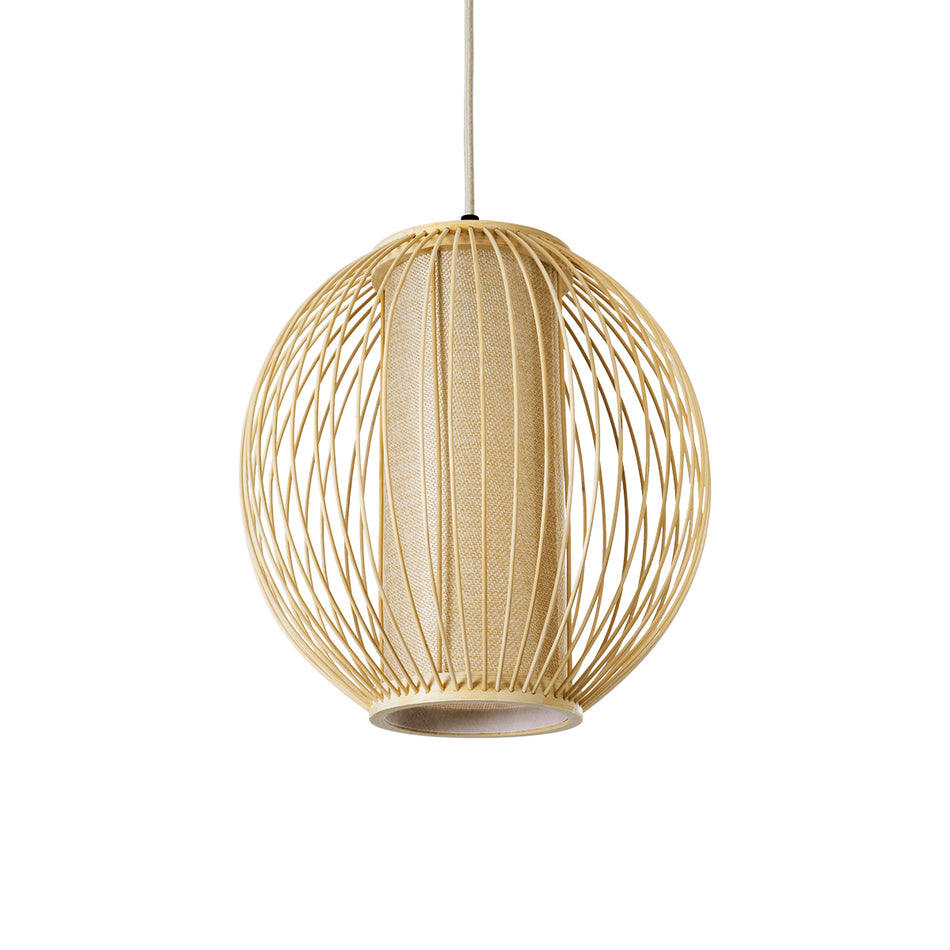 GLOBOSTAR® HIBISCUS 01934 Boho Κρεμαστό Φωτιστικό Οροφής με Ντουί 1 x E27 AC 220-240V IP20 - Μπεζ - Μ28 x Π28 x Υ28cm