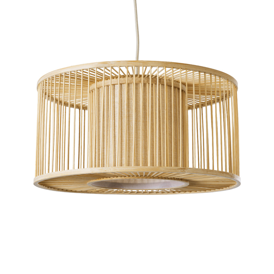 GLOBOSTAR® HIBISCUS 01935 Boho Κρεμαστό Φωτιστικό Οροφής με Ντουί 1 x E27 AC 220-240V IP20 - Μπεζ - Μ40 x Π40 x Υ20cm