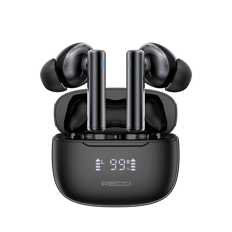 Recci REP-W77 Warrior TWS In-ear Bluetooth Handsfree Earphones with Charging Case Black