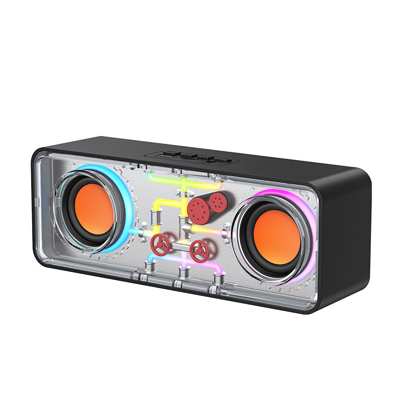 Recci RSK-W38 Space Station - Ασύρματο Φορητό Ηχείο Bluetooth με RGB Φωτισμό - Black