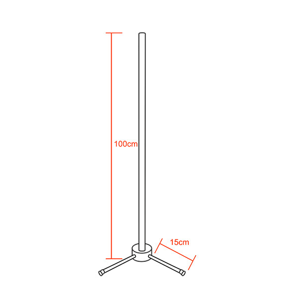 Moderne minimalistische Stehlampe in Schwarz, 100 cm, LED, 16 Watt, mit RF-Funksteuerung und Dimmer, rosa ALIEN-Design GLOBO-100-7