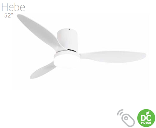 ΑΝΕΜ/ΡΑΣ ΟΡΟΦΗς&ΤΗΛ.52"+LED  ΛΕΥΚΟ HEBE