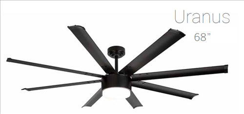 Ανεμιστήρας Φωτιστικό Οροφής Uranus Μαύρο 68″ Τηλεχειριστήριο Μαύρο