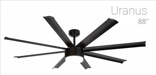 Ανεμιστήρας Φωτιστικό Οροφής Uranus Μαύρο 88″ Με Τηλεχειριστήριο Μαύρο
