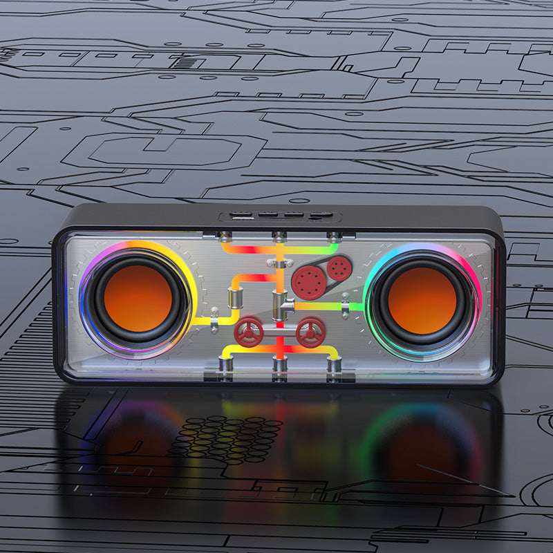 Recci RSK-W38 Space Station - Ασύρματο Φορητό Ηχείο Bluetooth με RGB Φωτισμό - Black