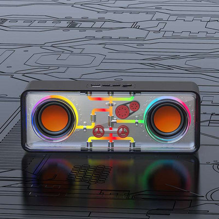 Recci RSK-W38 Space Station - Ασύρματο Φορητό Ηχείο Bluetooth με RGB Φωτισμό - Black