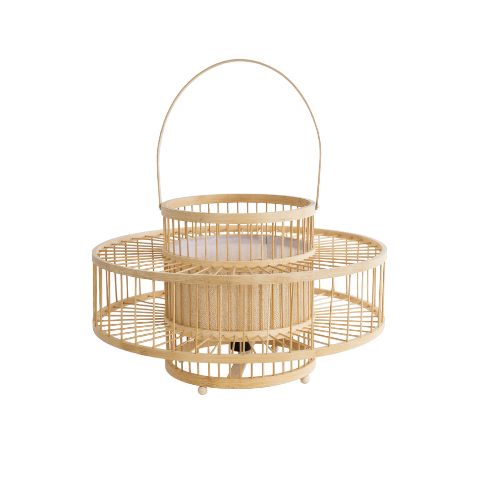 GLOBOSTAR® SORENIA 02003 Boho Επιδαπέδιο Φωτιστικό με Ντουί 1 x E27 AC 220-240V IP20 - Μπεζ - Μ48 x Π48 x Υ27cm