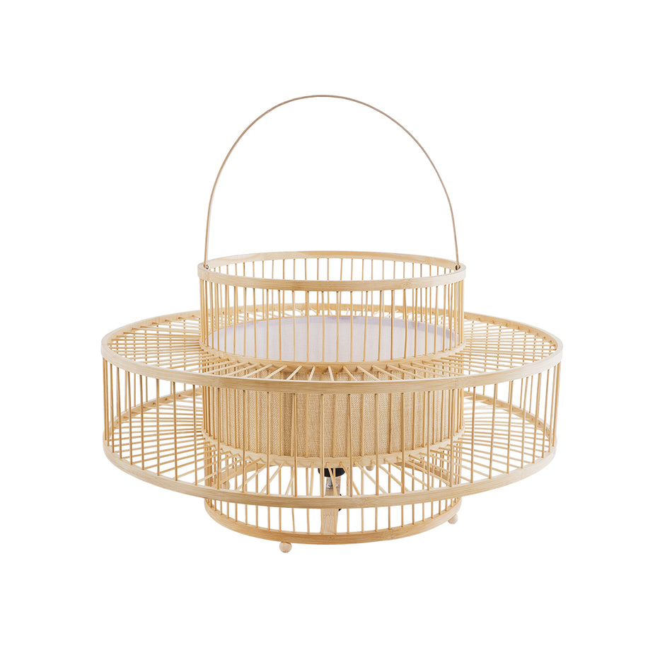 GLOBOSTAR® SORENIA 02004 Boho Επιδαπέδιο Φωτιστικό με Ντουί 1 x E27 AC 220-240V IP20 - Μπεζ - Μ60 x Π60 x Υ32cm