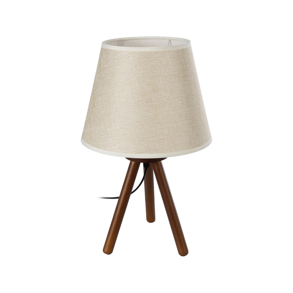 GLOBOSTAR® BIOKO 02031 Μοντέρνο Επιτραπέζιο Φωτιστικό Πορτατίφ με Ντουί 1 x E27 AC 220-240V IP20 - Καφέ & Μπεζ - Μ25 x Π25 x Υ40cm