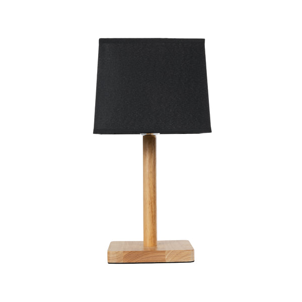 KOLIPE 02039 Lampa de masă modernă 1 x E27 AC220-240V IP20 - M20 X π20 X Y38CM - BASE din lemn bej cu pălărie tricotată neagră - garanție de 5 ani