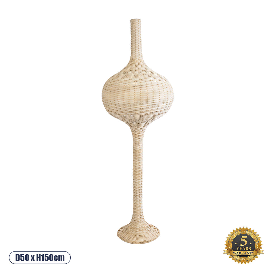 GLOBOSTAR® ALADDIN 02051 Boho Επιδαπέδιο Φωτιστικό με Ντουί 1 x E27 AC 220-240V IP20 - Μπεζ - Μ40 x Π40 x Υ150cm