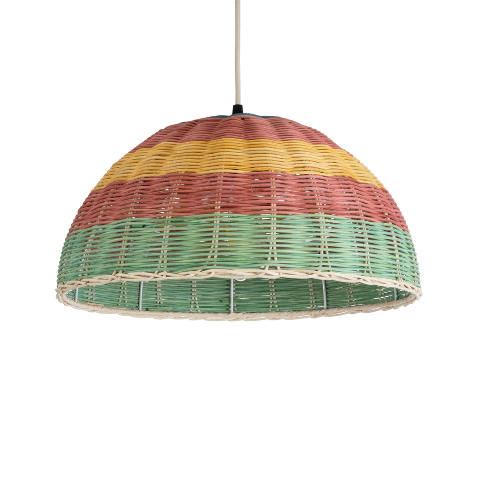 GLOBOSTAR® CABALLEROS 02060 Boho Κρεμαστό Φωτιστικό Οροφής με Ντουί 1 x E27 AC 220-240V IP20 - Πολύχρωμο - Μ40 x Π40 x Υ20cm