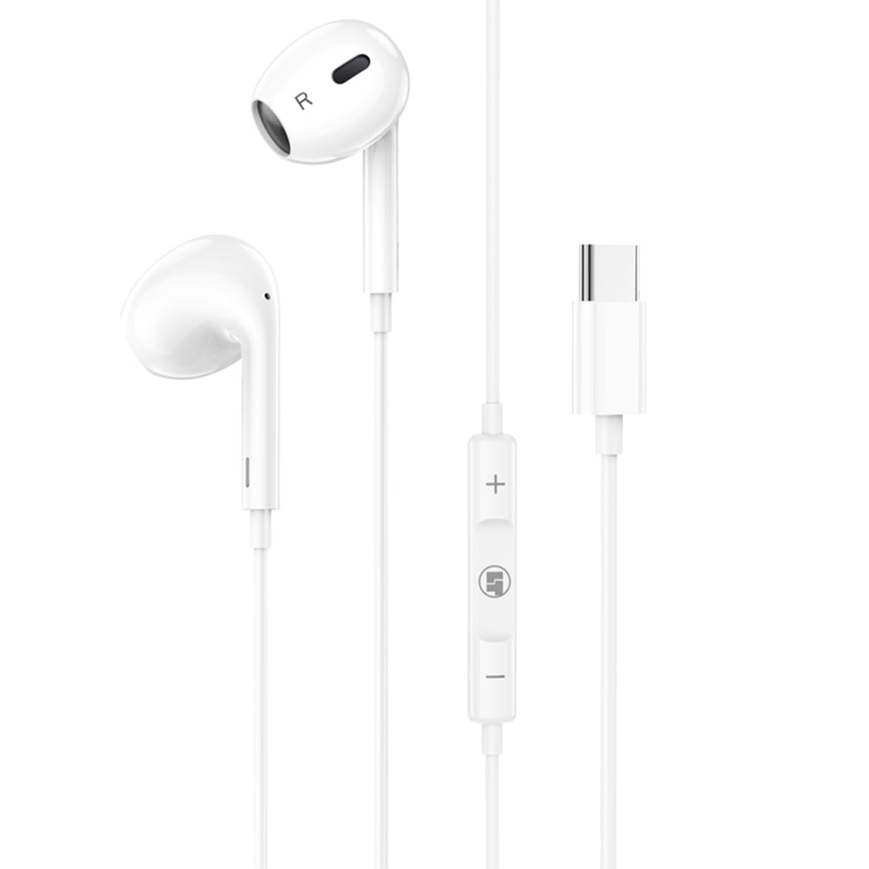 Lamtech Type C Mobile Earphones With Microphone White