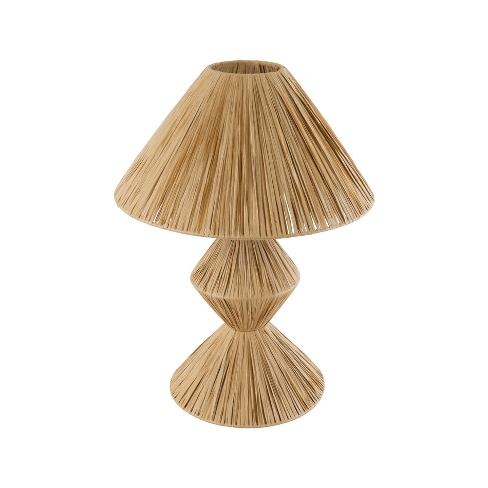 GLOBOSTAR® LUANA 02107 Boho Επιτραπέζιο Φωτιστικό Πορτατίφ με Ντουί 1 x E27 AC 220-240V IP20 - Μπεζ - Μ40 x Π40 x Υ50cm