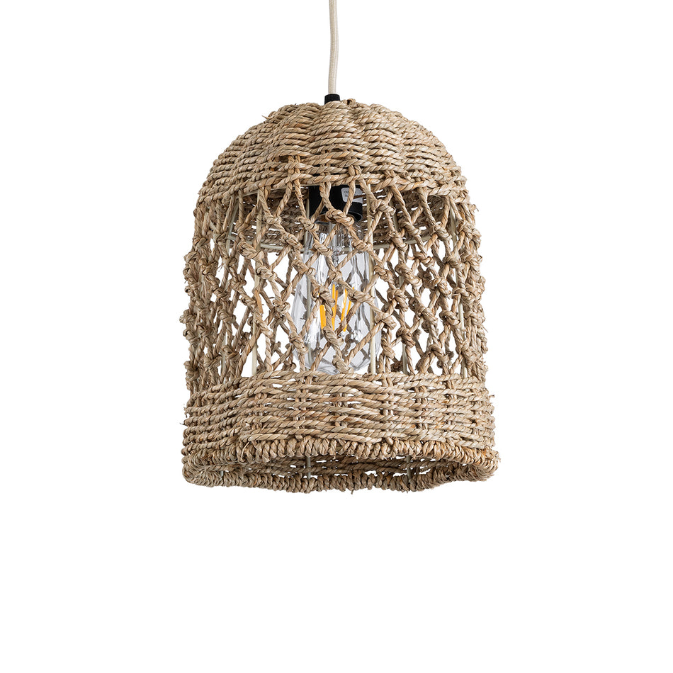 GLOBOSTAR® ECUADOR 02121 Boho Κρεμαστό Φωτιστικό Οροφής με Ντουί 1 x E27 AC 220-240V IP20 - Μπεζ - Μ20 x Π20 x Υ25cm