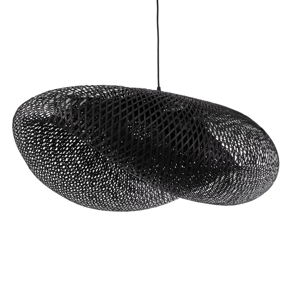 GLOBOSTAR® MEXICO 02203 Boho Κρεμαστό Φωτιστικό Οροφής με Ντουί 1 x E27 AC 220-240V IP20 - Μαύρο - Μ100 x Π62 x Υ33cm