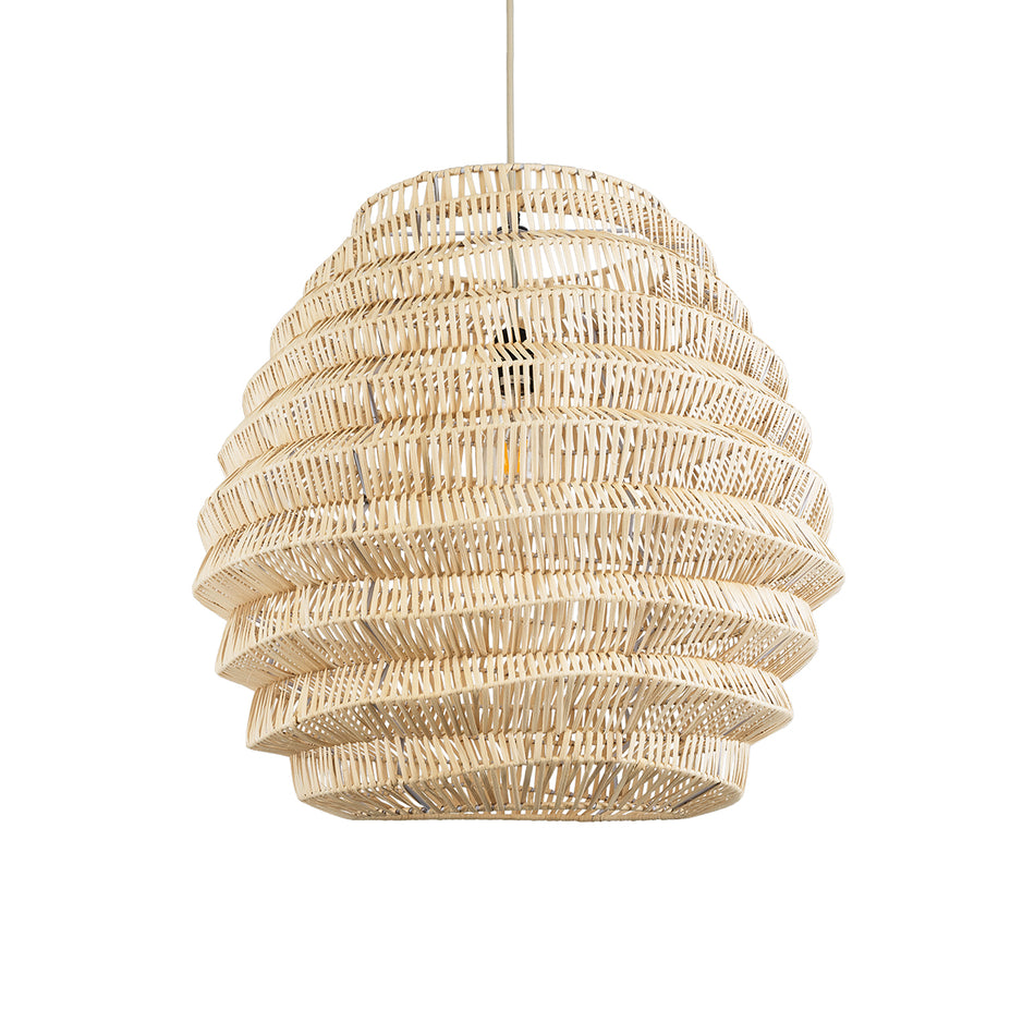 GLOBOSTAR® OREGON 02206 Boho Κρεμαστό Φωτιστικό Οροφής με Ντουί 1 x E27 AC 220-240V IP20 - Μπεζ - Μ60 x Π60 x Υ56cm