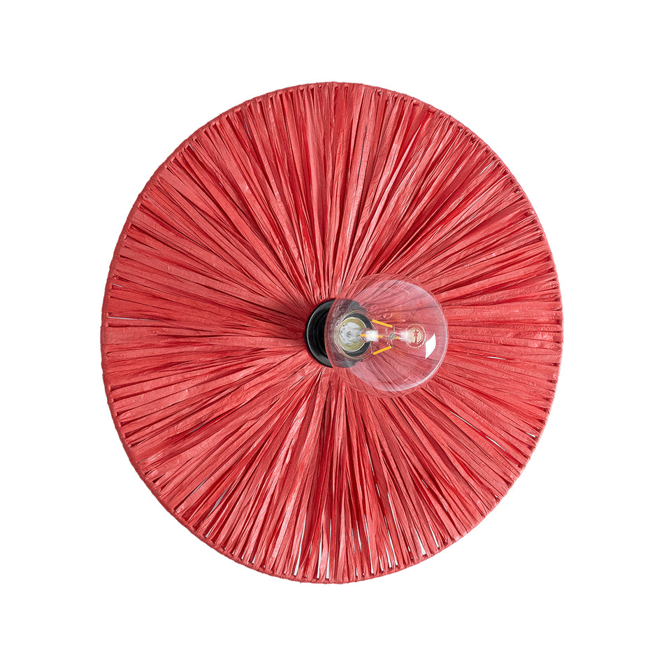 GLOBOSTAR® COLOMBO 02281 Boho Φωτιστικό Τοίχου - Απλίκα με Ντουί 1 x E27 AC 220-240V IP20 - Κόκκινο - Μ40 x Π40 x Υ9cm