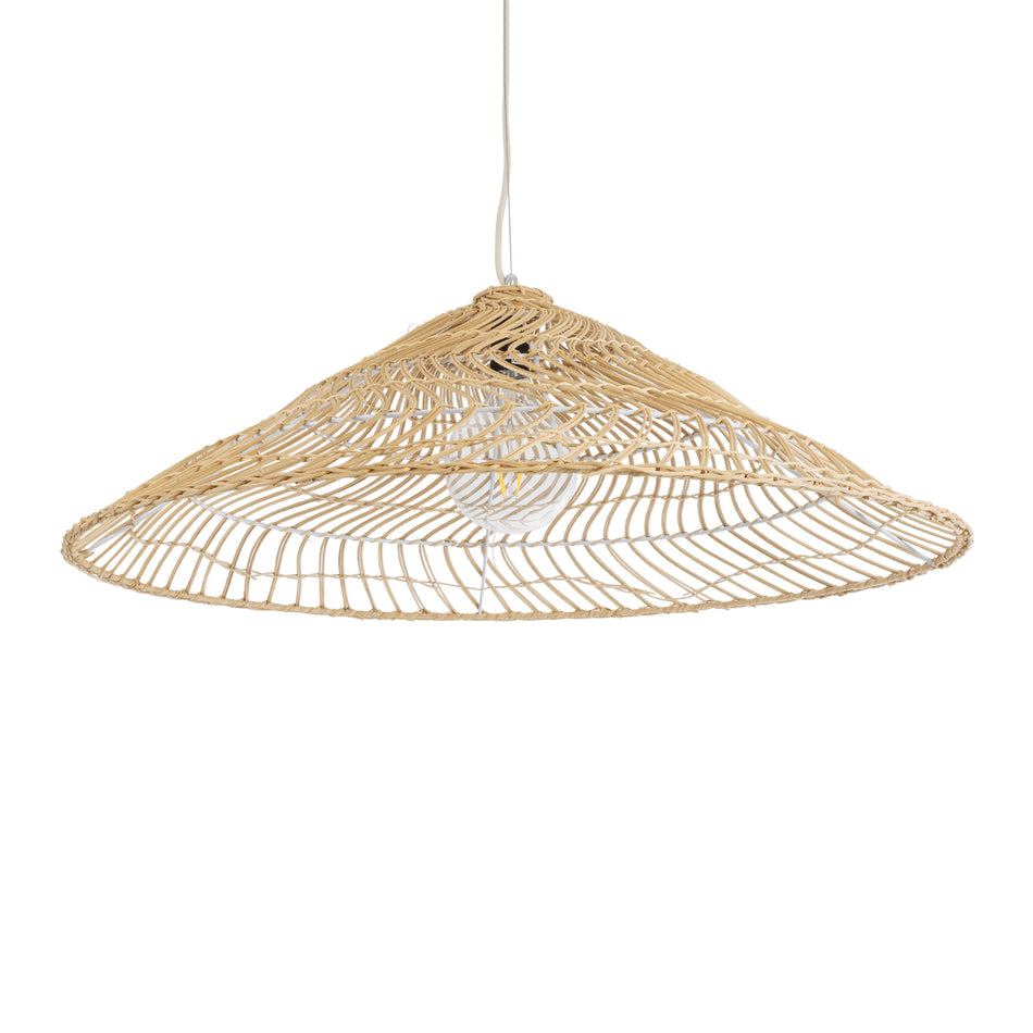 GLOBOSTAR® KAIA 02347 Boho Κρεμαστό Φωτιστικό Οροφής με Ντουί 1 x E27 AC 220-240V IP20 - Μπεζ - Μ80 x Π80 x Υ26cm