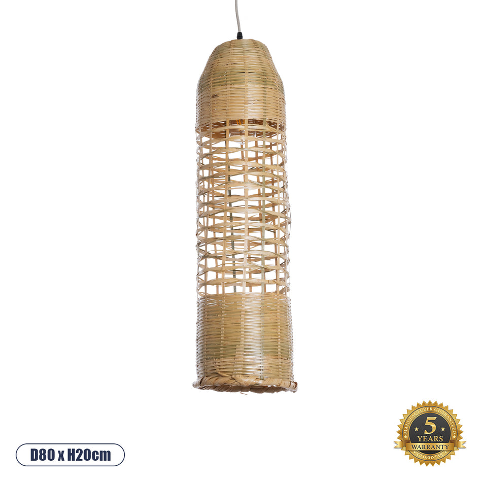 GLOBOSTAR® WAIKIKI 02350 Boho Κρεμαστό Φωτιστικό Οροφής με Ντουί 1 x E27 AC 220-240V IP20 - Μπεζ - Μ20 x Π20 x Υ80cm