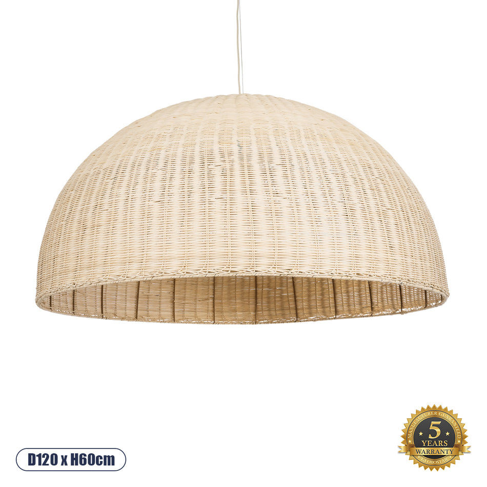 GLOBOSTAR® MONTANA 02380 Boho Κρεμαστό Φωτιστικό Οροφής με Ντουί 1 x E27 AC 220-240V IP20 - Μπεζ - Μ120 x Π120 x Υ60cm