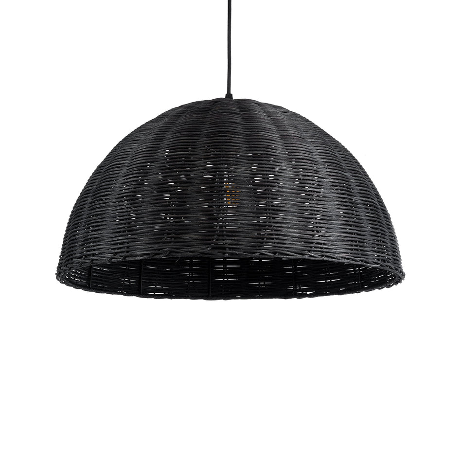 GLOBOSTAR® MONTANA 02383 Boho Κρεμαστό Φωτιστικό Οροφής με Ντουί 1 x E27 AC 220-240V IP20 - Μαύρο - Μ50 x Π50 x Υ25cm