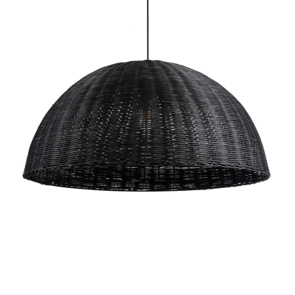 GLOBOSTAR® MONTANA 02384 Boho Κρεμαστό Φωτιστικό Οροφής με Ντουί 1 x E27 AC 220-240V IP20 - Μαύρο - Μ80 x Π80 x Υ40cm