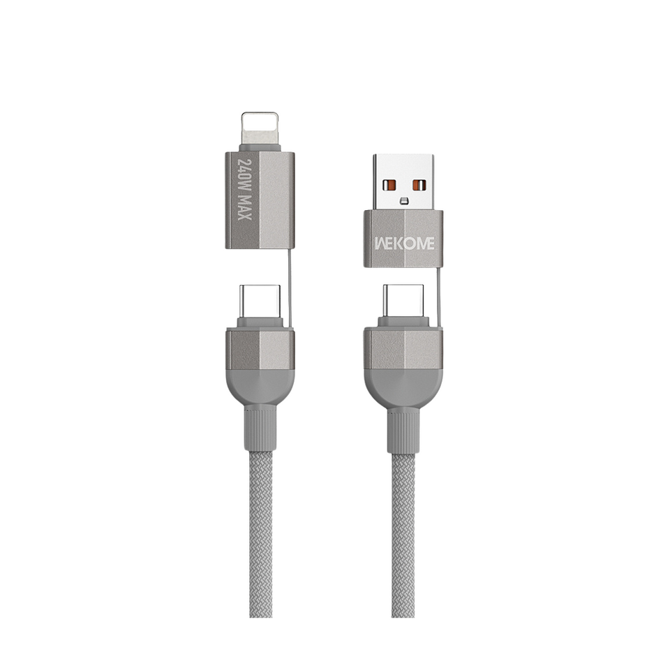 Καλώδιο Φόρτισης WK WDC-48 4 σε 1 PD 240W 1m Γκρι