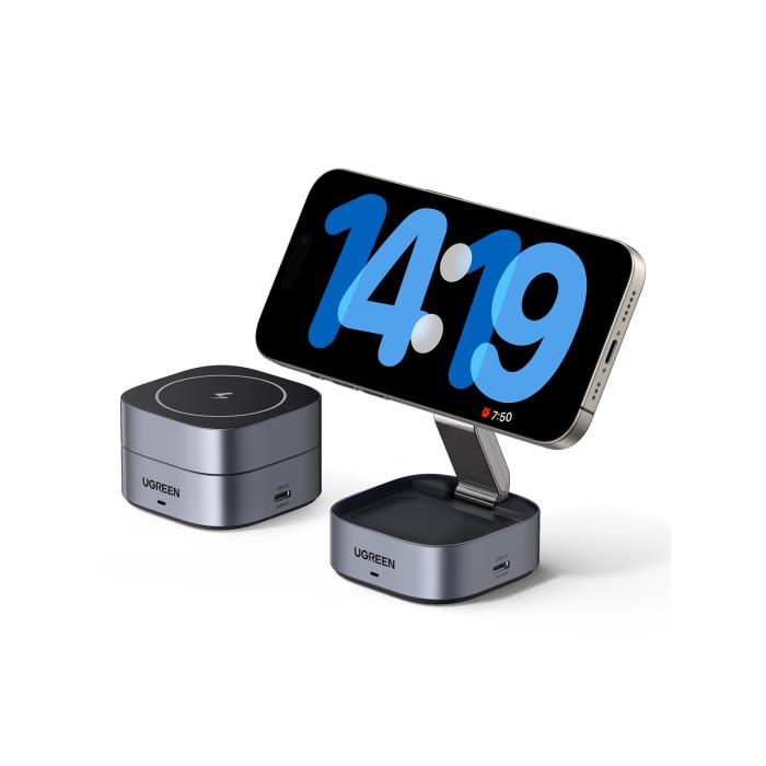 UGREEN W526 35278 15W Qi Heimladegerät mit kabelloser magnetischer Ladefunktion, Grau