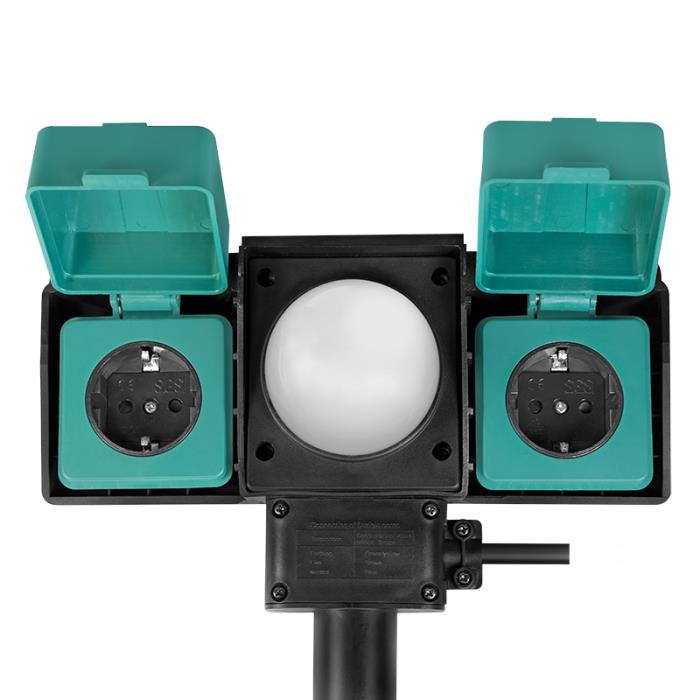 Multiprise extérieure 2 prises LogiLink LPS226 2m Noir, avec capteur