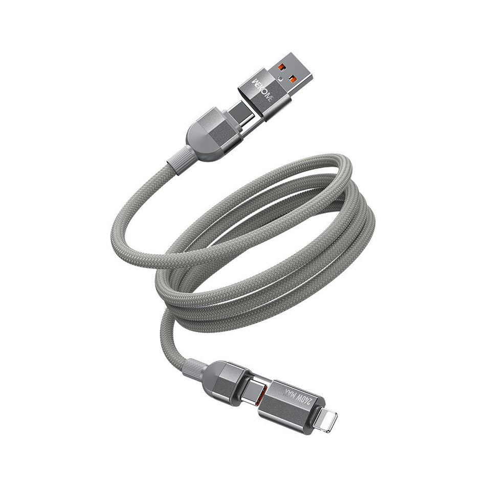 Καλώδιο Φόρτισης WK WDC-48 4 σε 1 PD 240W 1m Γκρι