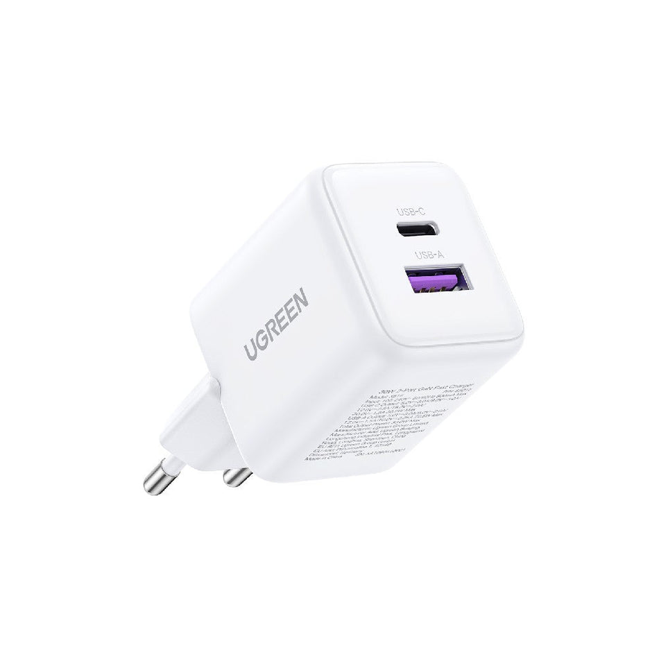 Φορτιστής Σπιτιού GaN PD 30W UGREEN X516 65015 2 Θέσεων Λευκό