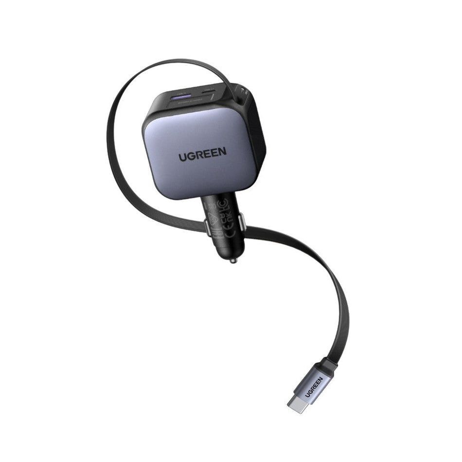 KFZ-Ladegerät 90W UGREEN EC603 55909B 2-Port, mit USB-C Kabel 60W Grau