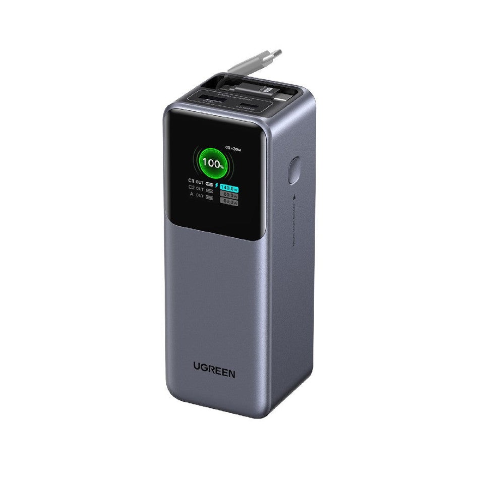 Powerbank 20000mAh PD 165W UGREEN PB726 55987B 2-Port, mit USB-C Kabel 240W Grau