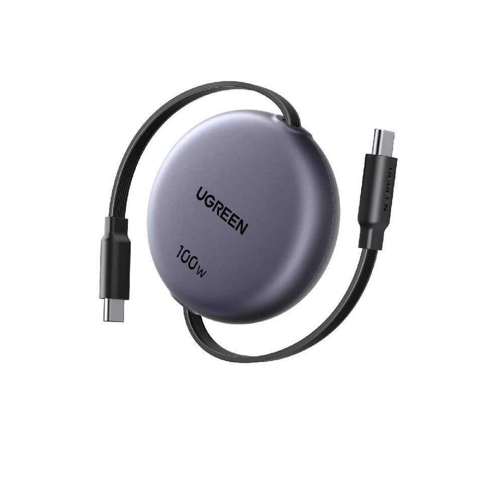Καλώδιο Φόρτισης UGREEN L531 65905 USB-C σε USB-C PD 100W, Επαναφερόμενο 1m Μαύρο