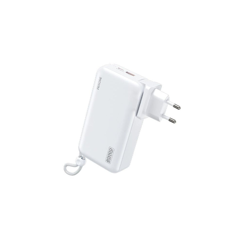 Power Bank 20000mAh PD 22,5W WK WP-119 2 Anschlüsse, mit USB-C/Lightning Kabel Weiß